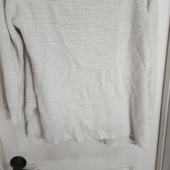 Fat Face Cardigan Sweater Womens 8 White Long Sleeve Pockets Open Front Knit - Picture 6 of 10